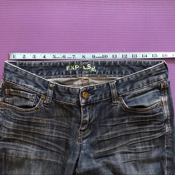 Express Low Waist Straight Leg Jeans Size 8R - Picture 6 of 7
